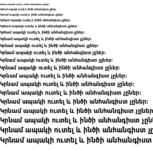 Specimen for DejaVu Sans Condensed Bold (Armenian script).