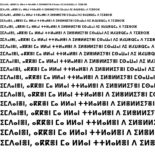 Specimen for DejaVu Sans Condensed Bold (Tifinagh script).