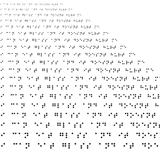 Specimen for DejaVu Serif Bold (Braille script).