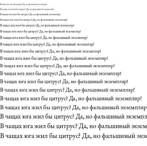 Specimen for EB Garamond SC 08 Regular (Cyrillic script).