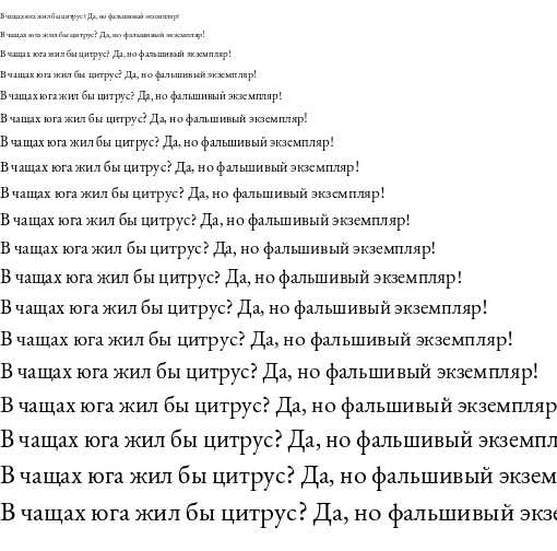 Specimen for EB Garamond SC 12 Regular (Cyrillic script).