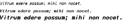 Specimen for ETL fixed Bold Italic (Latin script).