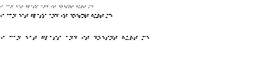 Specimen for Efont Biwidth Bold Italic (Braille script).