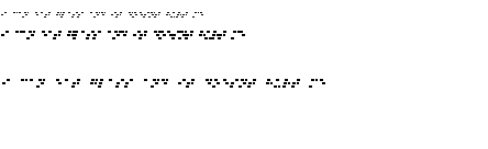 Specimen for Efont Fixed Bold Italic (Braille script).
