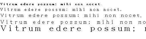 Specimen for Efont Fixed Wide Regular (Latin script).