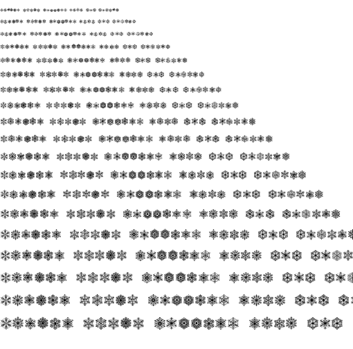 Specimen for Faux Snow BRK Regular (Latin script).