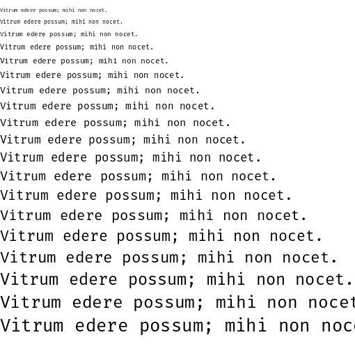 Specimen for Fira Code Regular (Latin script).