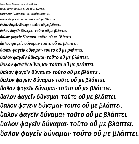 Specimen for Fira Sans Medium Italic (Greek script).