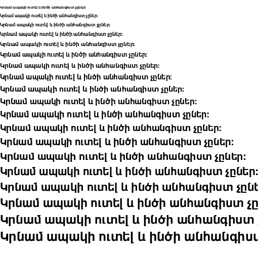 Specimen for FreeSans Bold (Armenian script).