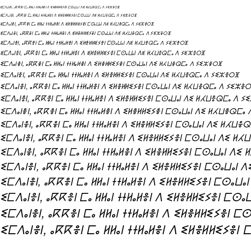 Specimen for FreeSans Oblique (Tifinagh script).