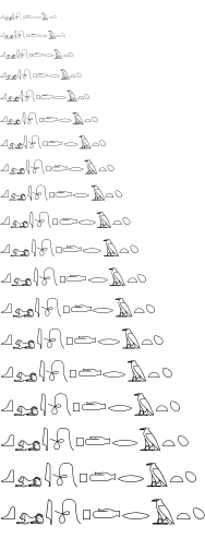 Specimen for Gardiner Regular (Egyptian_Hieroglyphs script).