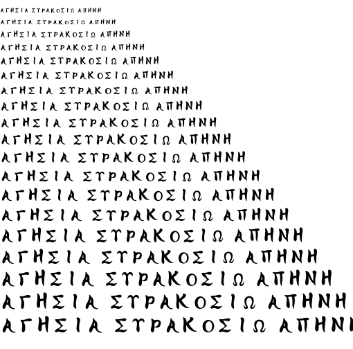 Specimen for HanWangCC15 Regular (Greek script).