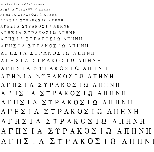 Specimen for HanWangFangSongMedium Regular (Greek script).