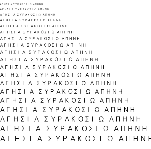 Specimen for HanWangHeiLight Regular (Greek script).