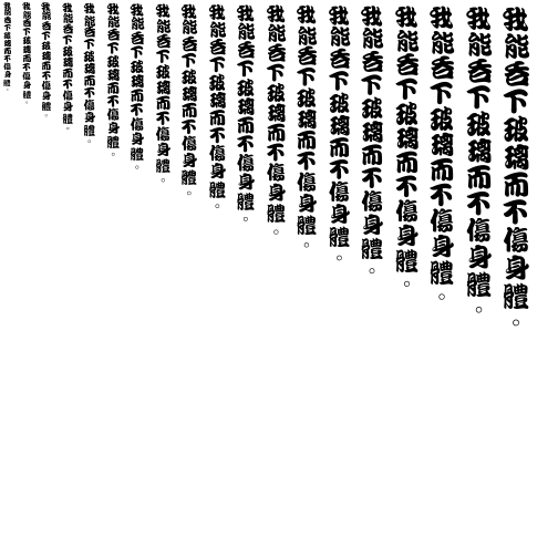Specimen for HanWangKanTan Regular (Han script).