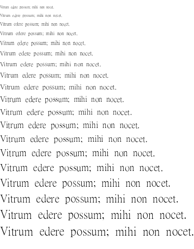 Specimen for HanWangMingLight Regular (Latin script).