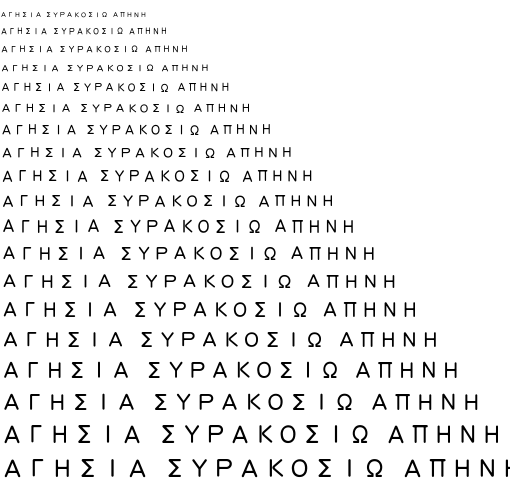 Specimen for HanWangYenHeavy Regular (Greek script).