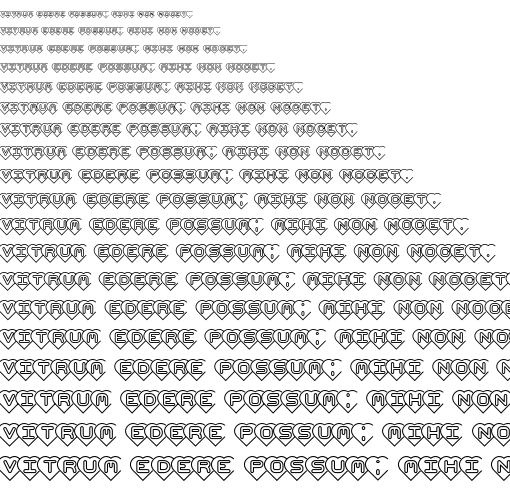 Specimen for Hearts BRK Normal (Latin script).