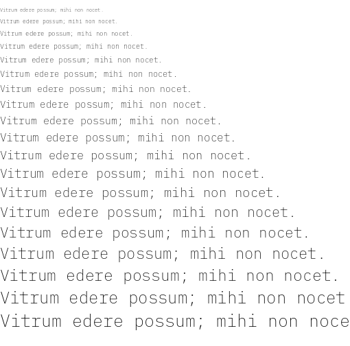 Specimen for IBM Plex Mono ExtraLight (Latin script).