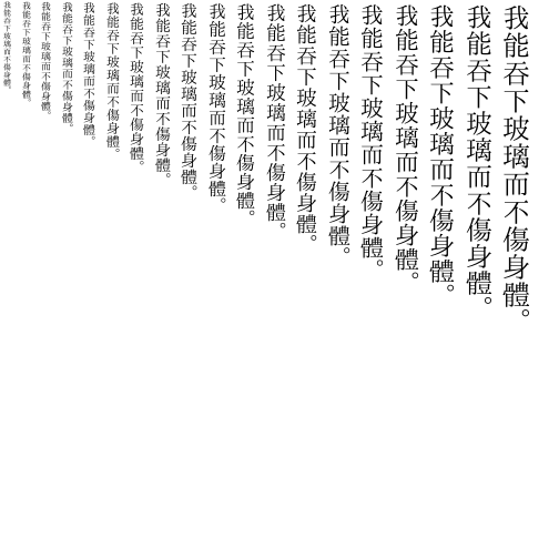Specimen for IPAPMincho Regular (Han script).