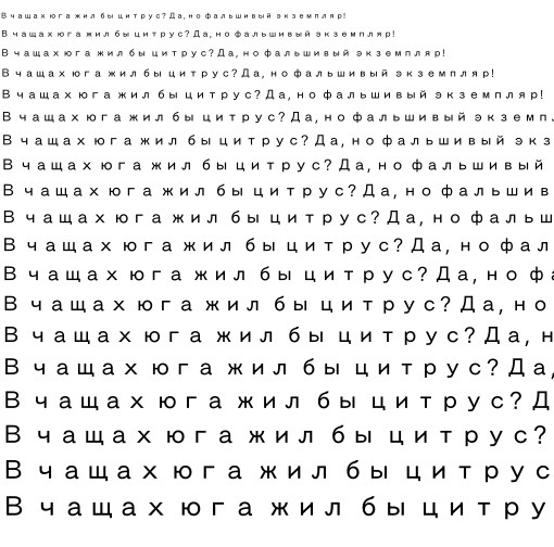 Specimen for IPAexGothic Regular (Cyrillic script).