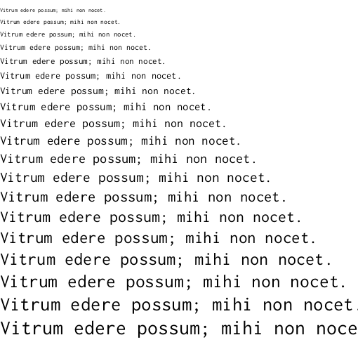 Specimen for Inconsolata-dz dz (Latin script).