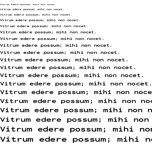 Specimen for Inconsolata Extra Expanded ExtraBold (Latin script).