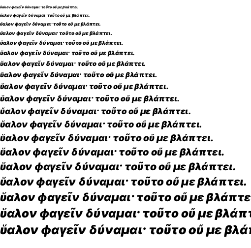 Specimen for Inter Black Italic (Greek script).