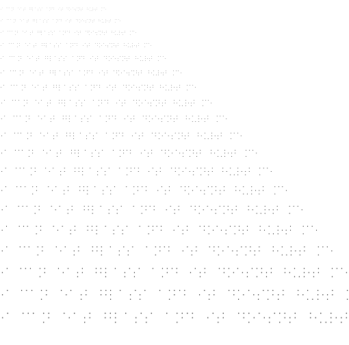 Specimen for Iosevka Aile Bold Oblique (Braille script).