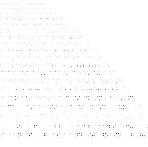 Specimen for Iosevka Etoile Extralight Oblique (Braille script).