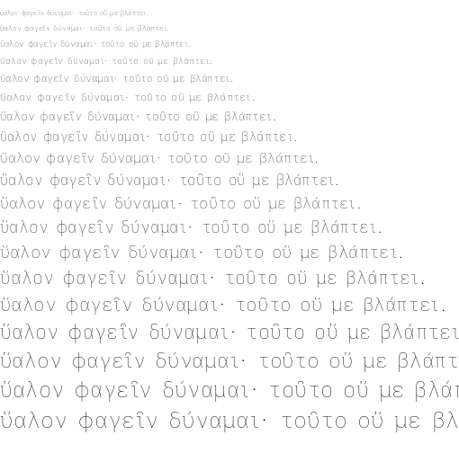 Specimen for Iosevka Etoile Light Oblique (Greek script).
