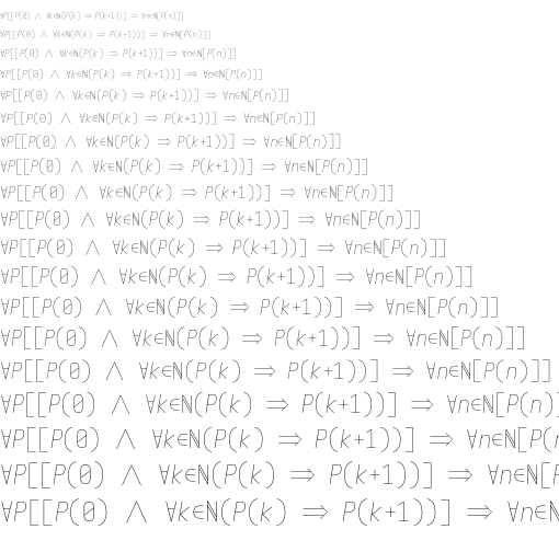 Specimen for Iosevka Fixed SS07 Semibold Oblique (Math script).