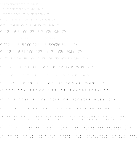 Specimen for Iosevka Term Curly Slab Light Extended (Braille script).