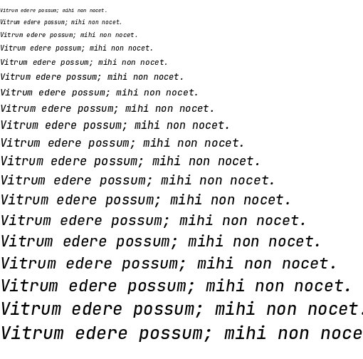 Specimen for JetBrains Mono NL Medium Italic (Latin script).