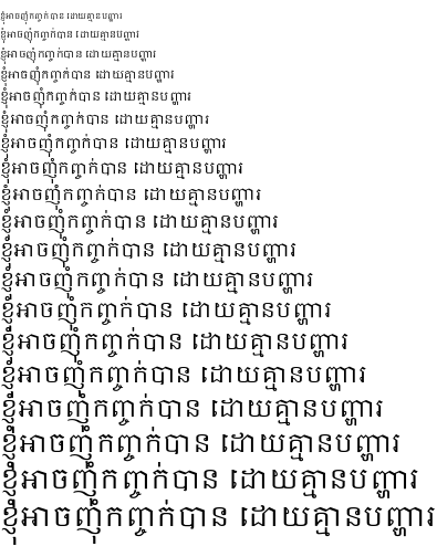Specimen for Khmer OS Regular (Khmer script).