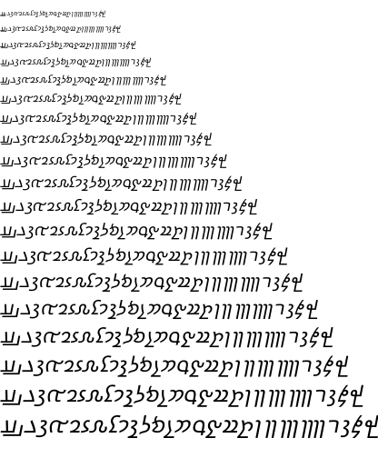 Specimen for Kurinto Aria Aux Italic (Inscriptional_Pahlavi script).