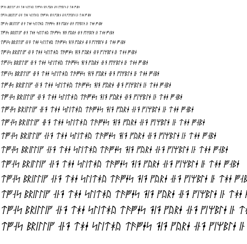 Specimen for Kurinto Aria Aux Italic (Runic script).