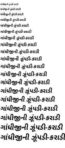 Specimen for Kurinto Aria Bold Italic (Gujarati script).