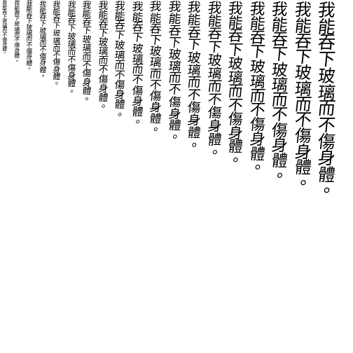 Specimen for Kurinto Aria HK Italic (Han script).