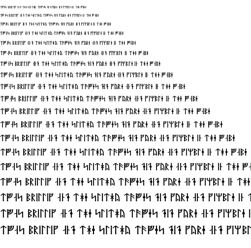 Specimen for Kurinto Arte Aux Bold (Runic script).
