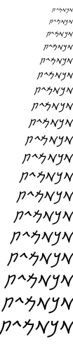 Specimen for Kurinto Arte Aux Bold Italic (Imperial_Aramaic script).