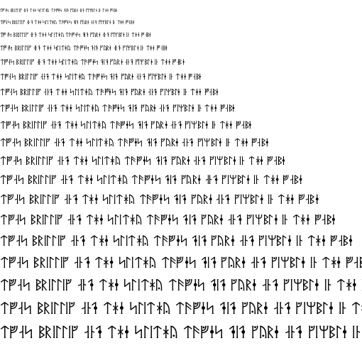 Specimen for Kurinto Arte Aux Regular (Runic script).