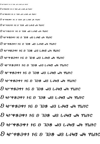 Specimen for Kurinto Arte Bold Italic (Deseret script).