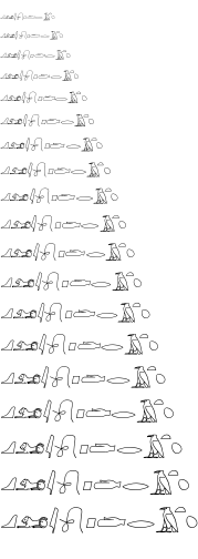 Specimen for Kurinto Book Aux Bold Italic (Egyptian_Hieroglyphs script).