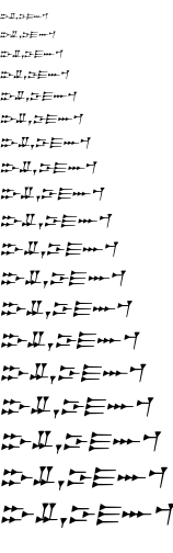Specimen for Kurinto Book Aux Light Italic (Ugaritic script).