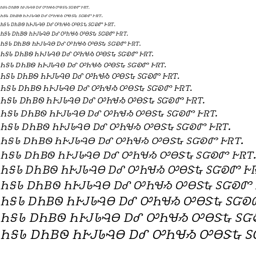 Specimen for Kurinto Book Bold Italic (Cherokee script).