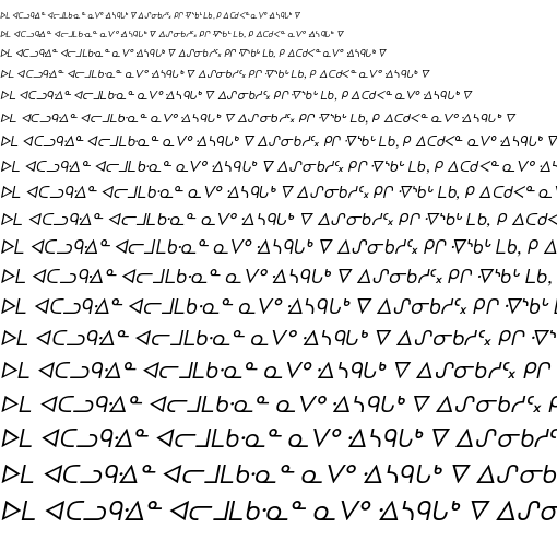 Specimen for Kurinto Book Italic (Canadian_Aboriginal script).