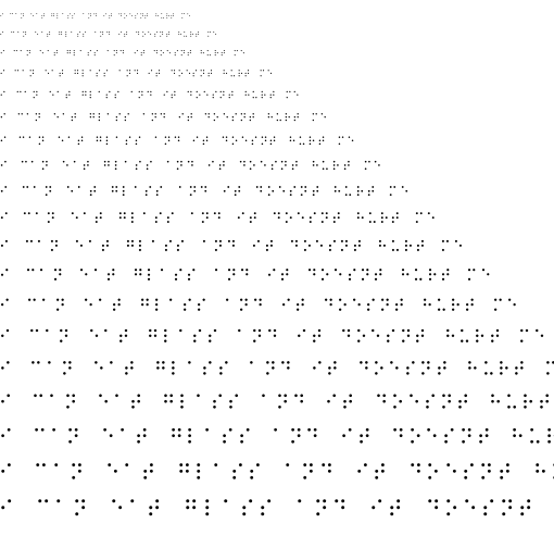Specimen for Kurinto Book Regular (Braille script).
