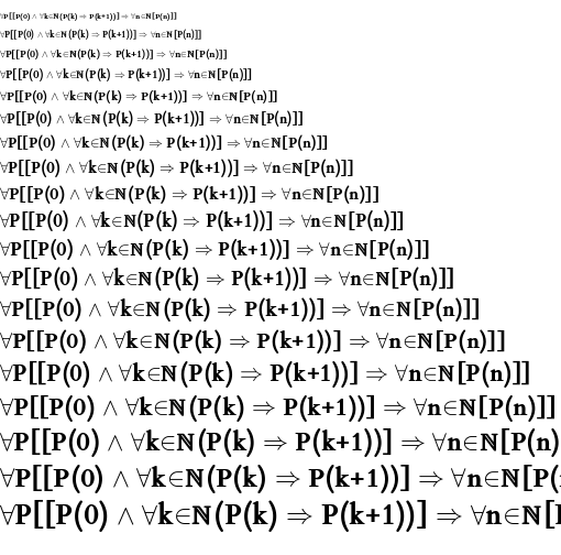 Specimen for Kurinto Book UFI Bold (Math script).