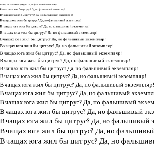 Specimen for Kurinto Bria Core Regular (Cyrillic script).